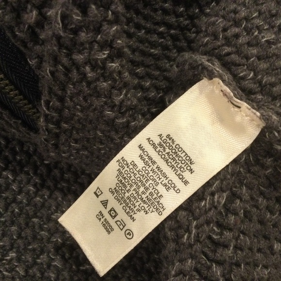 Chunky Knit Charcoal Gray Zip Up Cardigan - Picture 5 of 5